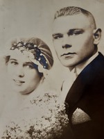Régi esküvői fotó vintage fénykép menyasszony vőlegény