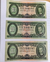 1969 Nyomás hibás 10 Ft-os bankjegy, (lefelé +3mm) és 2 gyönyörű együtt!