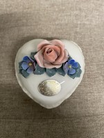 Ens German porcelain rose bonbonier a29