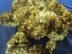 Retro special rare Christmas Christmas tree decoration old gold metal fiber ornament garland approx. 6 meters