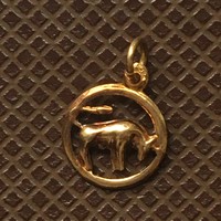 Gold bull horoscope pendant
