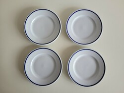 Régi Zsolnay porcelán 4 db kék csíkos kis tányér 18,2 cm
