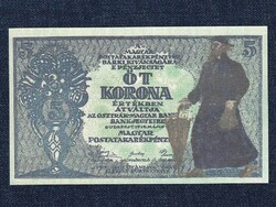 Pénztárjegy (1919-1920) gúnyrajzos 5 Korona bankjegy 1919 replika (id64693)