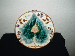 Antique-steidl znaim- leaf pattern- majolica-plate porcelain-20-cm