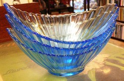Blue glass bowls