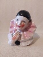 Clown pierrot harlequin collectible porcelain figurine, 20 cm
