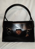 GARDRÓB ÜRÍTÉS!!! ÁRESÉS!!!! Vintage PICARD női táska fekete fényes bőr