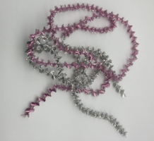 Old special Christmas garland, boa, retro, pink and silver