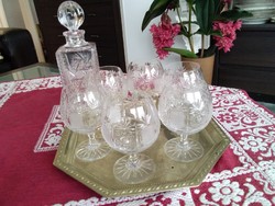 White cognac crystal glass offering with 6 white crystal cognac glasses.