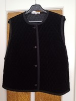 Vintage Original French Guy Laroche Waistcoat --- Quilted Black Velvet
