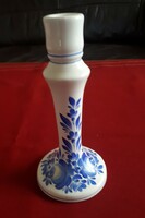 Folk ceramic candle holder with blue painting