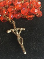 Rosary-from the time of John Paul II-with polygonal polished stones, his cross, portrait