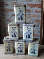 Old tin kitchen containers 6 pcs