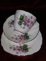 Violet adderley floral English porcelain tea trio!