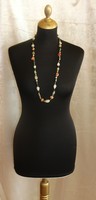 Showy long necklace decorated with mineral stones