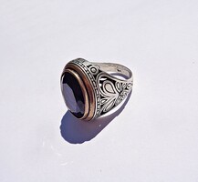Nagy kék köves ezüst gyűrű