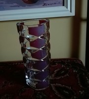 25X12 cm French crystal glass vase, heavy! XX