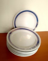 6-piece retro lowland porcelain small plate cookie plate set set blue-gold pattern flawless