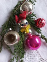 Old Christmas tree decorations together
