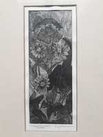 Flowers - zincography, marked 1979