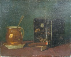 Imre Farkasfalvy (farkasfalvi) (1874 - 1943) - cigar smoke with Japanese box