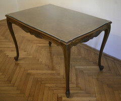 Neo-baroque table with glass top