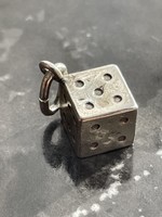 Silver dice marked pendant