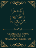 Legjobban a macskákat szeretem - cicás vászonkép idézettel