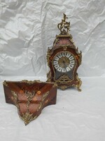 Boulle style marquetry console clock.