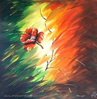 Molnár Ilcsi  " Virág, el  a fénytől ... " című munkám - akril festmény