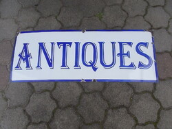 Antique enamel plaque, for an antique store company