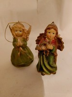 Hand-painted ceramic bell angels 2 pcs