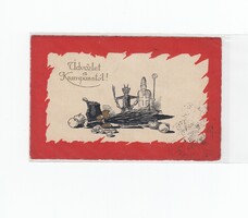Üdvözlet a Krampusztól  képeslap virgács