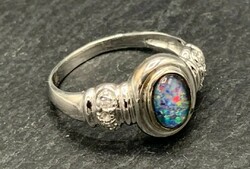 Opál drágaköves/ sterling ezüst gyűrű, 925  - új 54 mèret