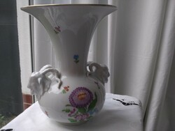 Antik ó herendi porcelán kosfejes váza
