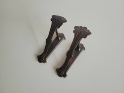Régi vintage szecessziós stílusú rézötvözet karnistartó pár