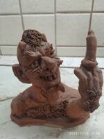 Ceramic figure for sale! Seller! Grotesque male bust