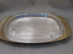Wmf silver-plated butter holder with crystal insert