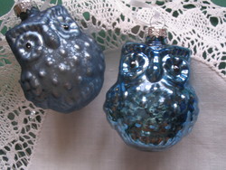 2 pcs. Owl, glass decoration together