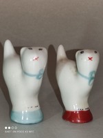 Hollóházi porcelán mini cica csikk elnyomó macska darabáron csak a  kék elérhető már