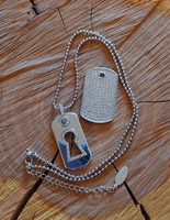 Very nice ricarda m berry stainless steel necklace with 2 cubic zirconia stone pendants