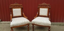 Pair of pewter armchairs restored.... Richly carved...