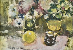 Schéner Mihály (1923-2009): Csendélet citrommal