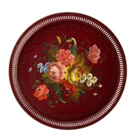 Beautiful hand-painted Italian metal tray from the early 1900s