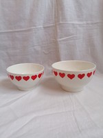 2 granite ceramic bowls with heart shape