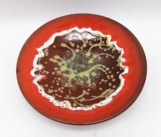 Retro iparművészeti tál, tányér, 28,5 cm, jelzett