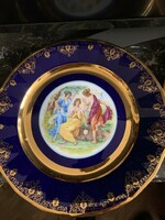 Scene-decorated Victoria Karlsbad flat plate  4 pcs