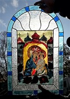 Old glass holy image / stained glass.