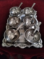 Complete ice cream set with tray and spoons