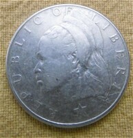 Ezüst Libéria 50 Cent 1960 Ag 900 R